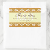 Bruine kantgrens dank u uit de stad geschenkzak rechthoekige sticker (Tas)