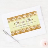 Bruine kantgrens dank u uit de stad geschenkzak rechthoekige sticker (Envelop)