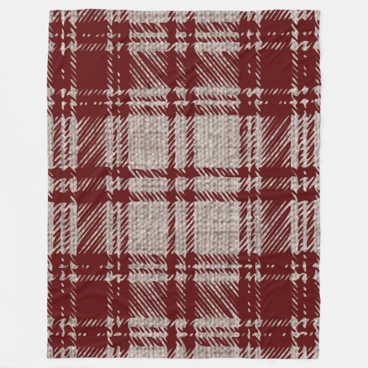 Bruine Karo Fleece Deken (Voorkant)