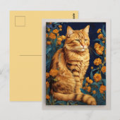  bruine kat Botanisch blauw Portret van Van Gogh Briefkaart (Voorkant / Achterkant)