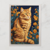  bruine kat Botanisch blauw Portret van Van Gogh Briefkaart (Voorkant)