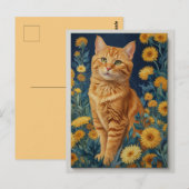  bruine kat Botanisch blauw Portret van Van Gogh Briefkaart (Voorkant / Achterkant)