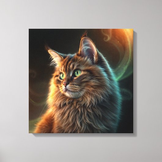 Bruine kat canvas afdruk (Voorkant)