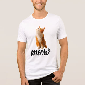 Bruine Kat die omhoog Kijkt T-shirt | Cute Feline