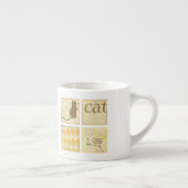 Bruine kat en gele vogel van Chariklia Zarris Espresso Kop (Rechts)