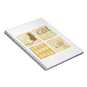 Bruine kat en gele vogel van Chariklia Zarris Notitieboek (Rechterzijde)