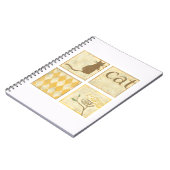 Bruine kat en gele vogel van Chariklia Zarris Notitieboek (Linkerzijde)