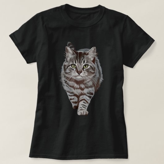 Bruine Kat Groene Ogen Kitten Lover T-shirt (Design voorkant)