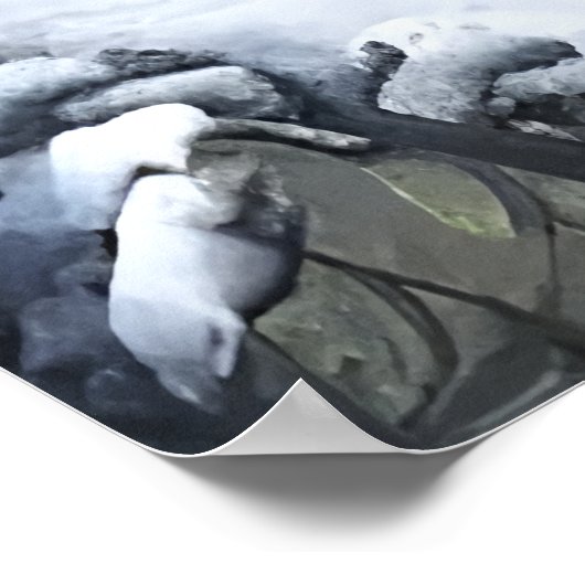 Bruine kat in de sneeuw | AI Art Poster (Hoek)