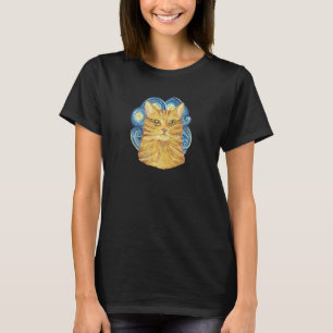 Bruine Kat met olieverf geschilderd voor katten T-shirt