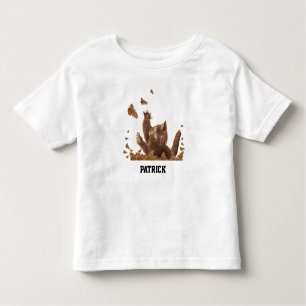 Bruine kat & nachtvlinders gepersonaliseerd kinder shirts