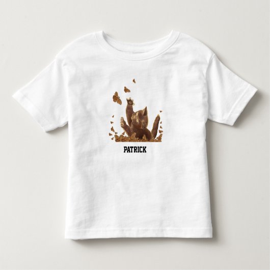 Bruine kat & nachtvlinders gepersonaliseerd kinder shirts (Voorkant)