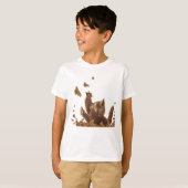 Bruine kat & nachtvlinders t-shirt (Voorkant volledig)