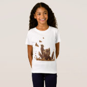 Bruine Kat & Nachtvlinders T-shirt (Voorkant volledig)