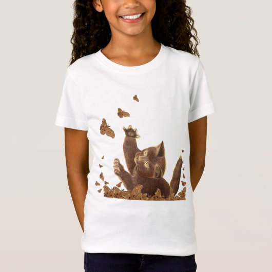 Bruine Kat & Nachtvlinders T-shirt (Voorkant)