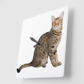 BRUINE KAT ONTWERP VIERKANTE KLOK (Hoek)