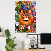 Bruine kat uit het Poster met druppeltjes (Thuiskantoor)
