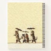 Bruine katten Kittens in Sneeuw Holding Paraplu's Notitieboek (Achterkant)