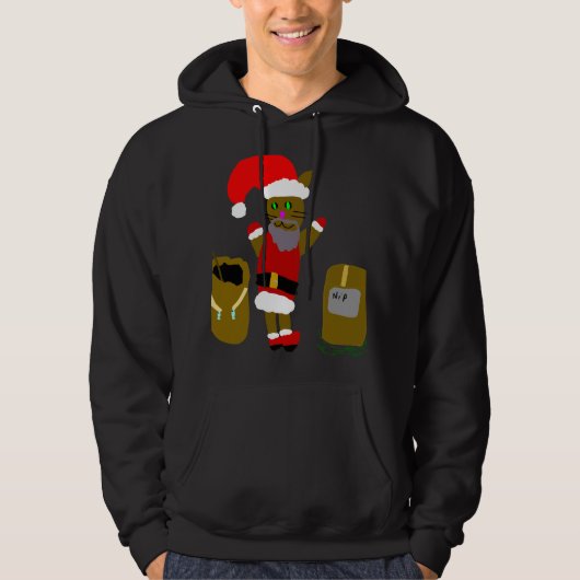 Bruine katten verkleed als Kerstman clausule Hoodie (Voorkant)