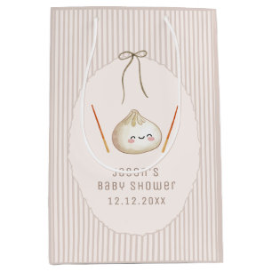 Bruine Kawaii Jongensboog Aziatische Dumpling Baby Medium Cadeauzakje