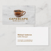 Bruine keramische mok koffie klantenkaartje (Voorkant / Achterkant)