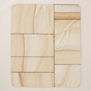 Bruine keramische tegels, collage sherpa deken