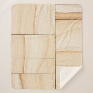 Bruine keramische tegels, collage sherpa deken