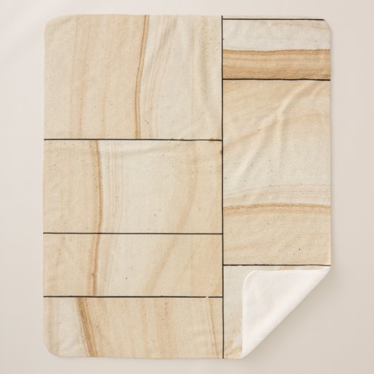 Bruine keramische tegels, collage sherpa deken (Voorkant)