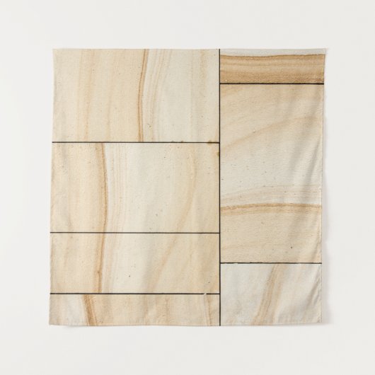Bruine keramische tegels, collage wandkleed (Voorkant)