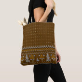 Bruine Kerst Thema Tote Bag (Dichtbij)
