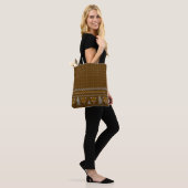 Bruine Kerst Thema Tote Bag (Op model)