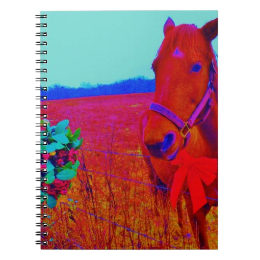 Bruine kerstkleurige paarden: naam toevoegen notitieboek (Voorkant)