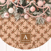 Bruine kerstman-monogram kerstboomkleed kerstboom rok