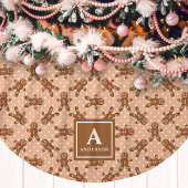 Bruine kerstman-monogram kerstboomkleed kerstboom rok