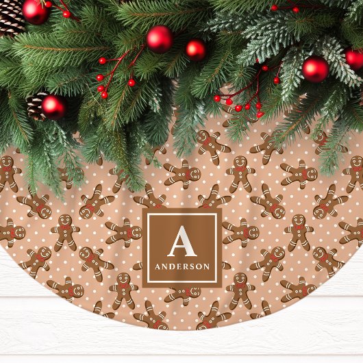 Bruine kerstman-monogram kerstboomkleed kerstboom rok