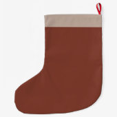 Bruine Kerstmis Terracotta Calligrafie Aangepast Grote Kerstsok (Achterkant)