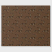 Bruine kerstplaid rendier cadeaupapier (Vlak)