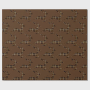 Bruine kerstplaid rendier cadeaupapier