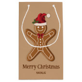 Bruine kerststolp met tekst klein cadeauzakje (Achterkant)