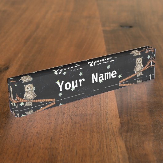  bruine Ketting met halve maan moonsteraar Naambordje (Zijkant)