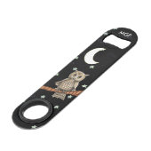 bruine Ketting met halve maan moonsteraar Speed Flessenopener (Voorkant Gekanteld)