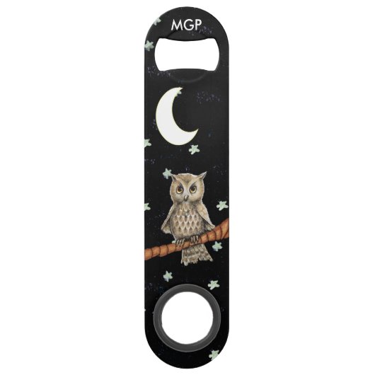 bruine Ketting met halve maan moonsteraar Speed Flessenopener (Voorkant)