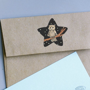 bruine Ketting met halve maan moonsteraar Ster Sticker