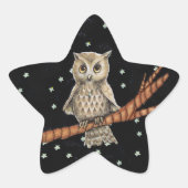  bruine Ketting met halve maan moonsteraar Ster Sticker (Voorkant)