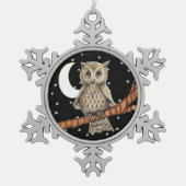  bruine Ketting met halve maan moonsteraar Tin Sneeuwvlok Ornament (Voorkant)
