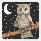 bruine Ketting met halve maan moonsteraar Vierkante Sticker (Voorkant)