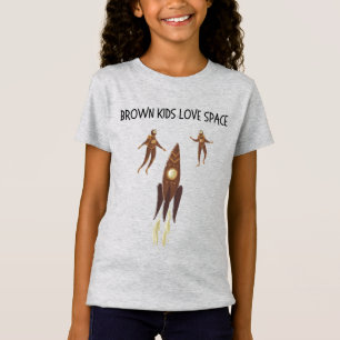Bruine Kinder liefdesruimte Kinder T-shirt