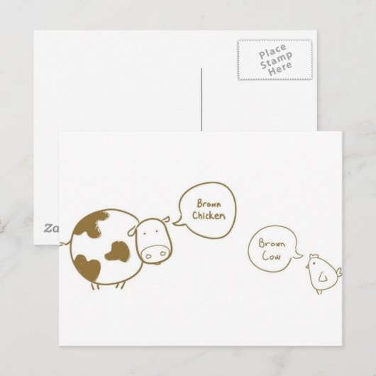bruine kip briefkaart (Voorkant / Achterkant)