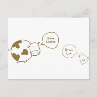 bruine kip briefkaart