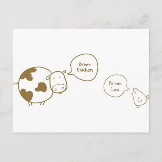 bruine kip briefkaart (Voorkant)